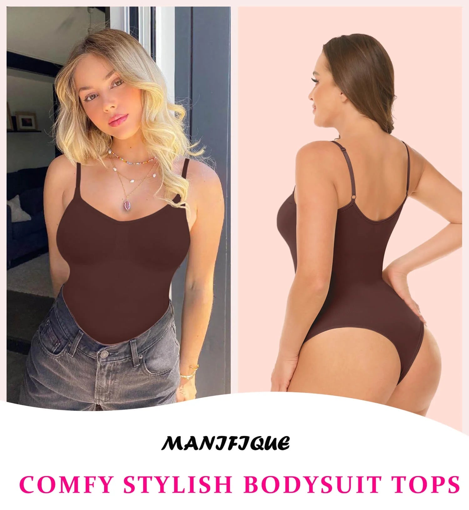 3 Packs Women Slimming Bodysuits Shapewear Tops Tummy Control Thong Spaghetti Strap Camisole