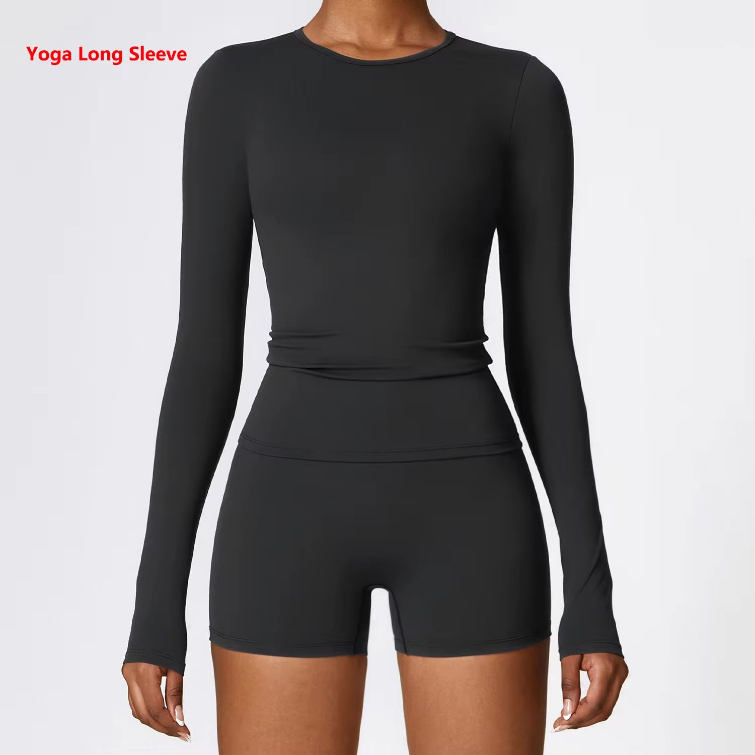 Women'S Quick Dry Breathable Yoga Long Sleeves Crop Top