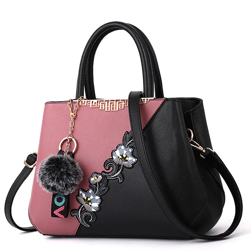 Embroidered Messenger Bags Women Leather Handbags Bags for Women 2021 Sac a Main Ladies Hand Bag Female Hand Bag New