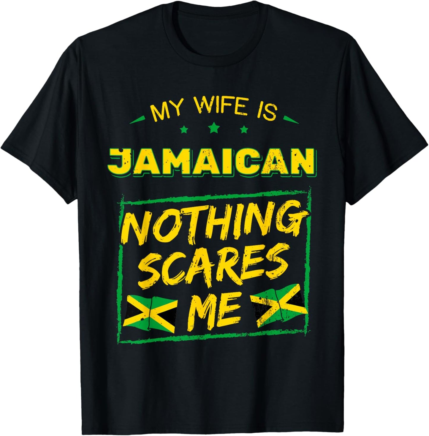 My Wife Is Jamaican Jamaica Heritage Proud Roots Flag Pride T-Shirt